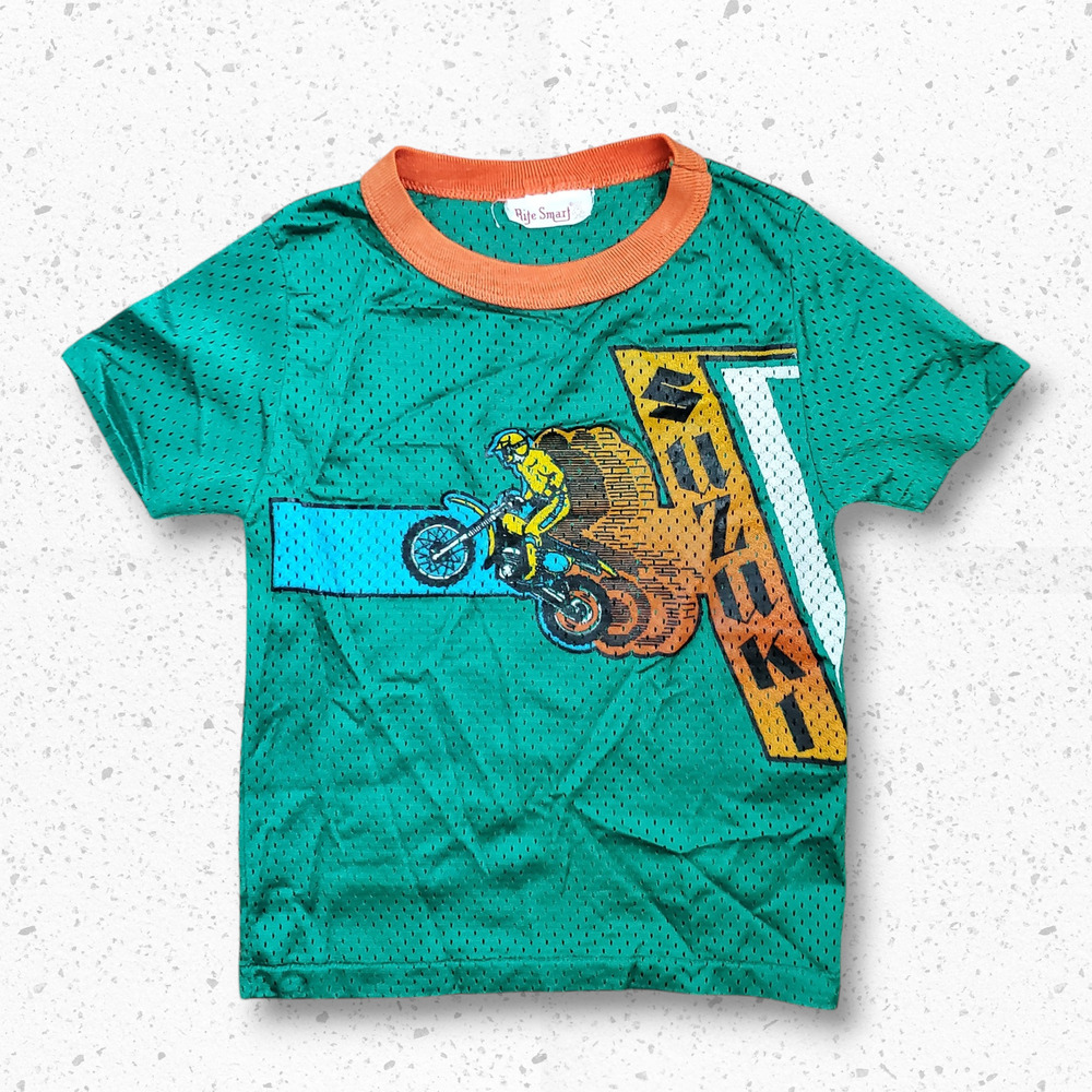 Vintage 70s 80s Suzuki Motorcycles Racing Mesh Jersey Youth Small